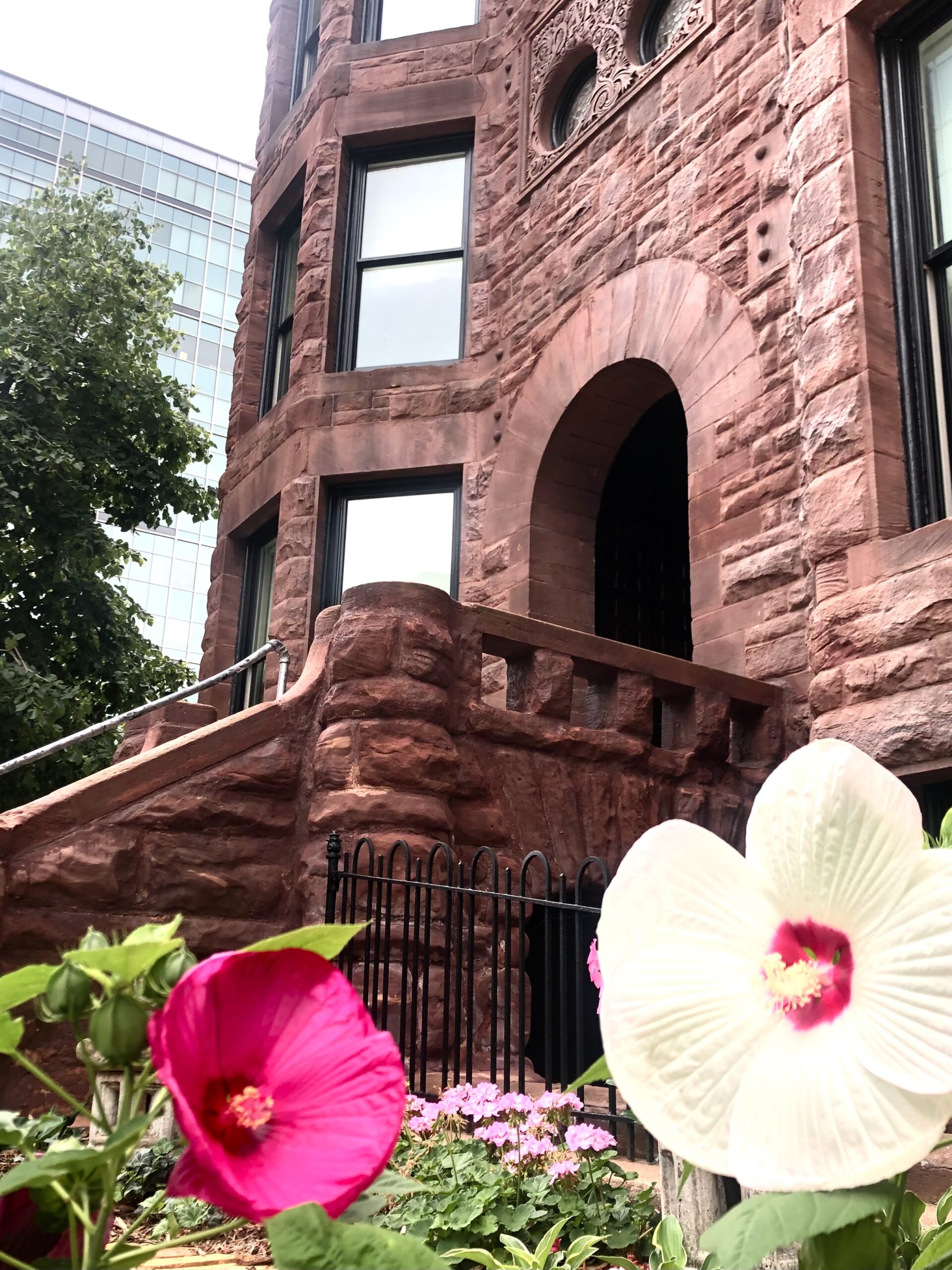 The Victorian garden at Oaklands on 9th in downtown Minneapolis, a quiet green spot to sit after a long day at an August art fair.