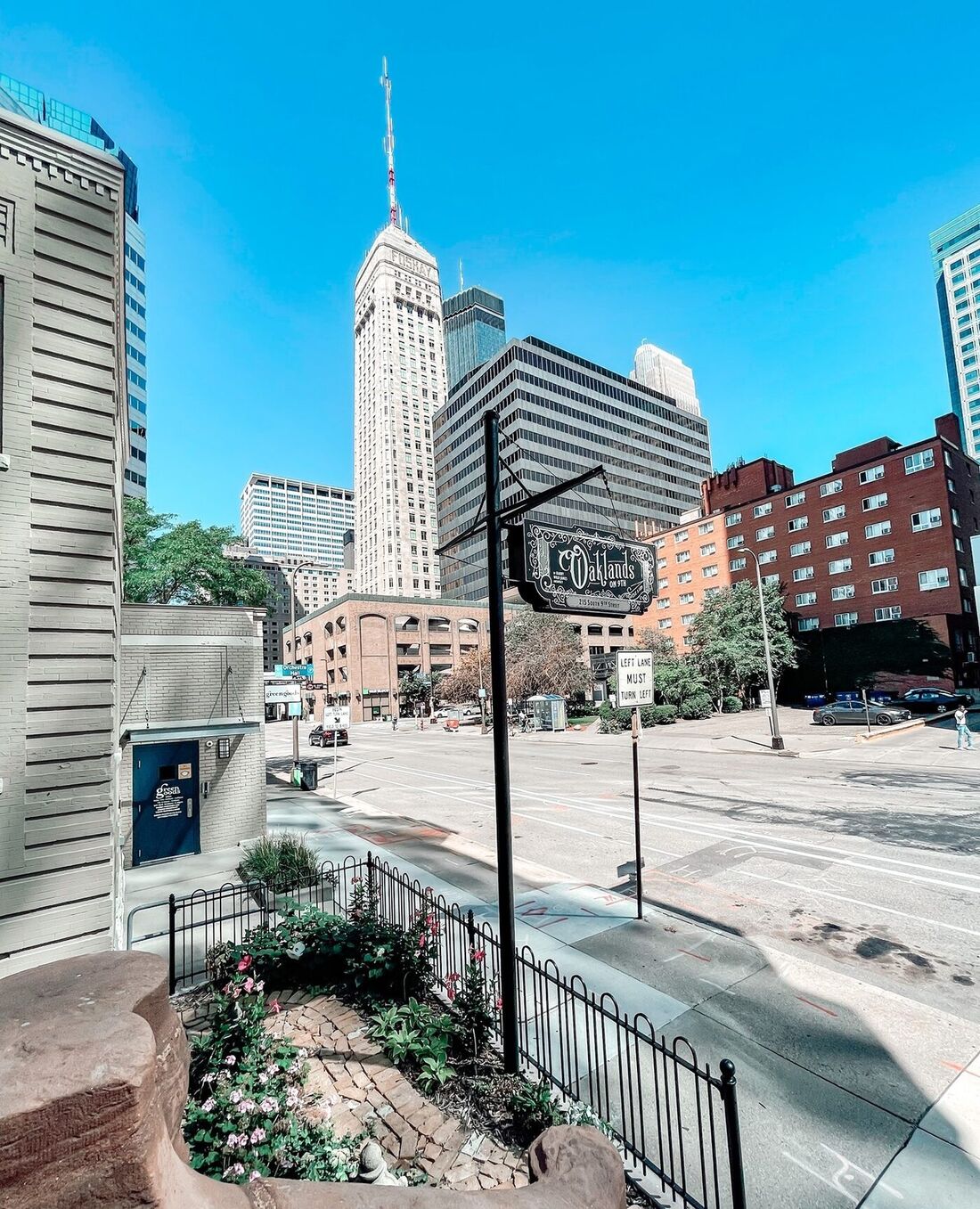 The private garden at Oaklands on 9th in downtown Minneapolis, a green pocket of outdoor space steps from the front door.