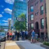 Restored 1889 brownstone exterior of Oaklands on 9th at 215 South 9th Street in walkable downtown Minneapolis.